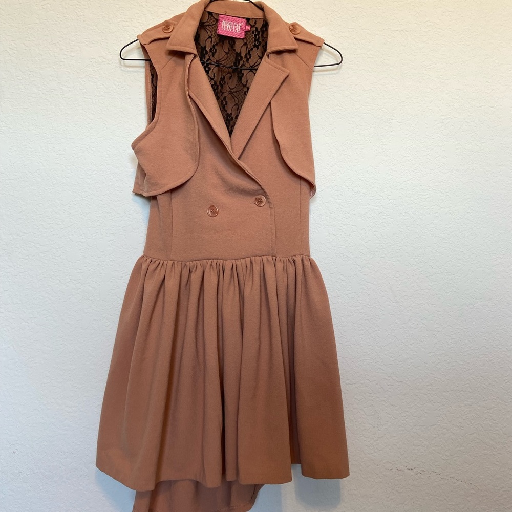 Collared Neutral MIDI Dress